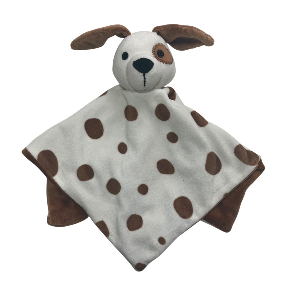 IKEA Dromslott Puppy Dog Lovey 12" Security Blanket White Brown Spots